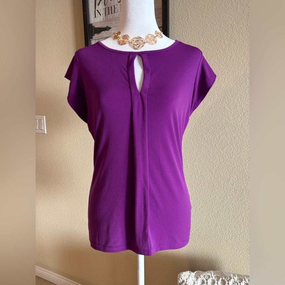 Worthington Women’s Purple Blouse w/Front Opening - Sz S